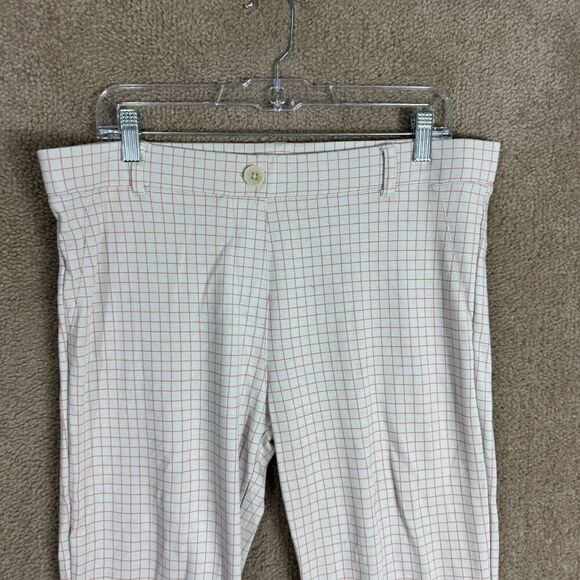 Betabrand Yoga Pants Womens XL Long Gray/Red Check Straight Stretch High Rise - Picture 3 of 12